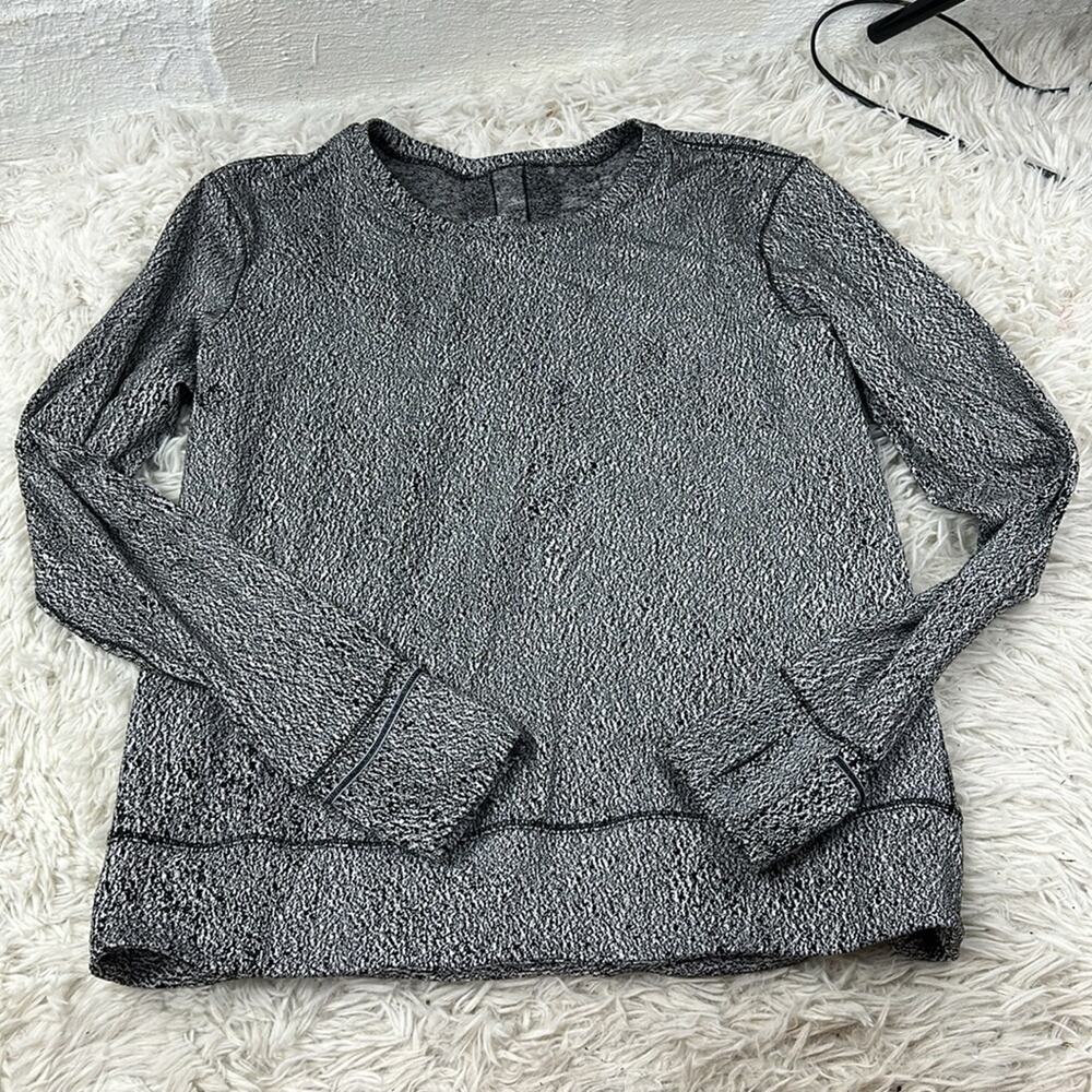 Lululemon Rush Hour Long Sleeve Running Luon Spray Jacquard White Black